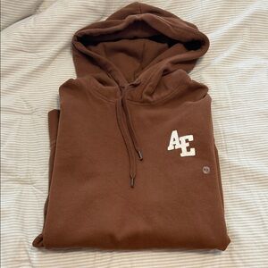 NWT American Eagle Outfitters Brown Pullover Hoodie with AE Patch